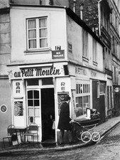 Bar And A Street Scene In Montmartre In Paris On Sixties Old Photo picture