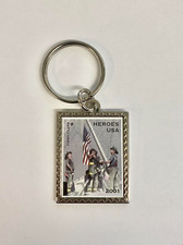 Vintage Keychain 9-11 - 2001 Postage Stamp - Heroes USA size 2 3/8