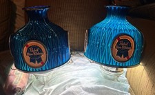 VINTAGE PABST BLUE RIBBON Hang Up LIGHT UP BEER SCONCE Lamp Set Of 2 Working picture