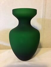 Vintage Green Satin Glass Vase picture