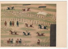 CHINA Sino Chinese Painting Dunhuang Caves Martial arts Military Postcard Old picture