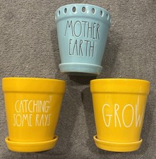 NEW Rae Dunn Planter Set of 3 Grow, Mother Earth, Catching Some Rays picture