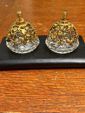 Vintage Hollywood Regency Gold Ormolu Perfume Bottles Matson Style Set Working. picture
