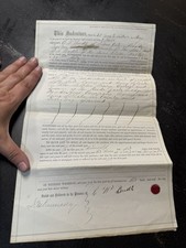 1863 Nevada Territory Mining Claim Deed Silver City Lyon County Notary Seal picture