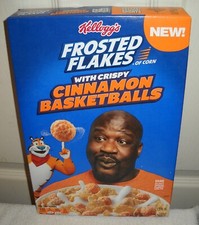 #12009 Kellogg's 2021 SHAQ Frosted Flakes with Cinnamon Basketballs FULL BOX picture