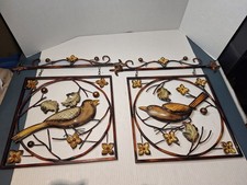 MCM 3D Metal Framed Wall Art Birds Leaves 13×16 Set Of 2  picture