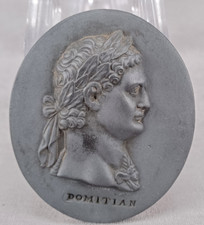 Wedgwood Domitian Roman Emperor Black Basalt Portrait Medallion Plaque C.1780-95 picture
