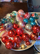 Vintage Shiny Brite Glass Ornaments Unsilvered Purple Mica Indent World War II picture