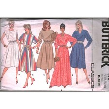 Butterick 6510 Classics Misses Dress Sewing Pattern Size 14-16-18 Vintage 80s picture