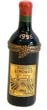 LIMOGES PEINT MAIN Hinged Trinket Box-VTG 1996 CHATEAU WINE-P V MARQUE DEPOSEE picture