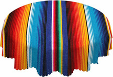 Colorful Mexican Table Cloth Stripes Lines Native Art Feature Bright picture
