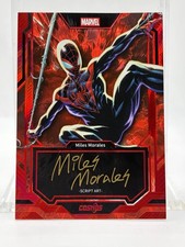 2025 Marvel Red Script Art SPIDER MAN (AU Miles Morales #'d / 75) + Topps Now  picture