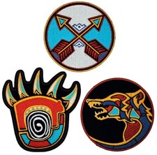 NATIVE AMERICAN WOLF BEAR PAW INDIAN TRIBAL ARROW PATCH | 3PC iron on or sew on picture