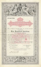 Austrian Bond - 1868 dated 100 and 1000 Gulden Bonds - Foreign Bonds picture