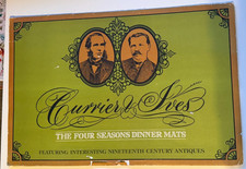 Vintage Currier and Ives The Four Seasons Dinner Mats Book Set Cadillac Curtain picture