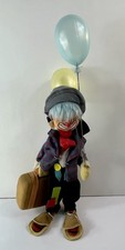 Vtg Bub Nistis Felt Hobo Clown w/Balloons & SuitCase 20” Barcelona Spain 1950's  picture