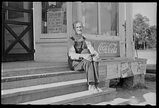 Photo:Irwinville Georgia 1930s Man on Store Steps Coca-Cola Sign picture