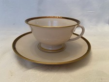 Vintage FRANCISCAN SUNSET China White w/Gold Cup & Saucer Gladding McBean & Co picture