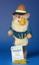 Vintage Straco Handcrafted & Painted Wooden 8” Tall Figurine Workman Carpenter picture