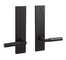 New Satin Black Tolland Solid Brass Dummy Entrance Set with Lever Handle - Left picture