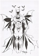Batman Original Art Tim Vigil 9 x 12 picture