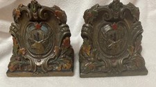 B.P.O.E. Elks Brass Bookends Pair Of Two - 100+ Years Old Vintage Antique *RARE* picture