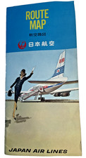 Vintage 1962 Japan Air Lines Route Map - Convair 880 Jet - Toyota Crown Ad - JAL picture
