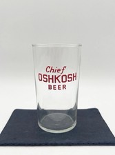 Vintage Chief Oshkosh Beer Glass Wisconsin Brewery Advertising Barware picture