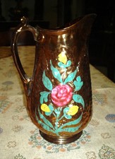 Wonderful Antique Early 1800's Copper Luster Pitcher picture