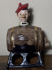 REDUCED* Vintage Ceramic Scotsman on a Barrel Decanter 1970s picture