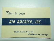 Original 1968 Air America Flight Information and Conditions of Carriage Handout  picture