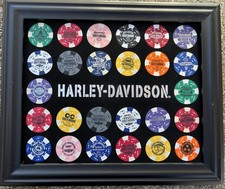 Lot of 26 Regular (A/K/Q/J) Harley Davidson Poker Chips with Frame  (NO DUPES) picture