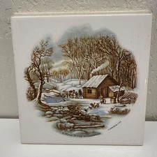 Currier & Ives ceramic tile