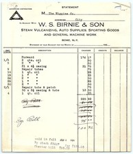 1924 W.S. Birnie & Son Auto/Sporting Goods Paid Billhead picture