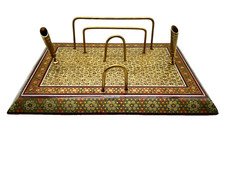 Vintage Persian Middle Eastern Inlaid Khatam Marquetry Desktop Pen Paper Holder picture