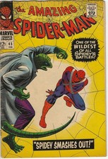 Amazing Spider-Man #45 Marvel 1967 Lizard Romita Silver Age Cover Detached Low G picture