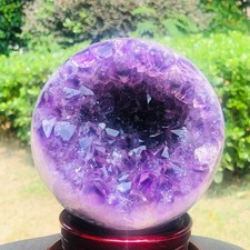 4.42 LB Natural Amethyst Geode Sphere Large Crystal Display Piece Healing 6786 picture