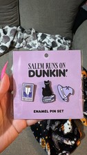 Salem Runs On Dunkin - Enamel Pin Set Of 3 Pins - Halloween 2025 picture