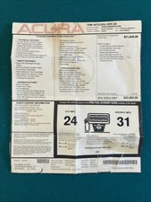 1998 Acura Vintage Window Sticker picture