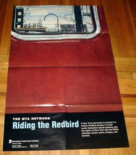 MTA NYCTA SUBWAY ART POSTER RIDING THE REDBIRD NYC SUBWAY REDBIRD TRAIN picture