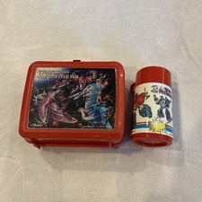 Aladdin The Transformers Plastic Lunchbox with Matching Plastic Thermos 1987 picture
