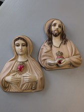 Vintage Sacred Heart If Jesus And Immaculate Heart Of Mary  Wall Plaque picture