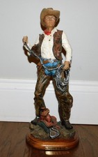 Elegante Collection Cowboy w/ Lasso Saddle Chaps Sculpture Southwestern picture