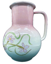 ANTIQUE French Country ENAMEL PITCHER  11
