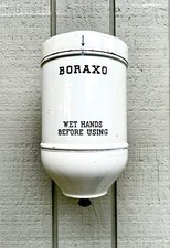 Vintage Boraxo Powder Hand Soap Dispenser Gas Station Wall Mount Borax Enamel picture