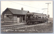K11/ Woodward Iowa RPPC Postcard c1910 Interurban Trolley Depot  288 picture