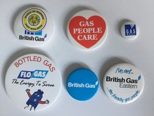Vintage British Gas & Flogas Promotional Pin Badges – Set of 6 (Y23) picture