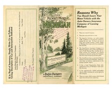 Vintage 1926 Michigan Road Map – Auto-Owners Insurance Co. picture