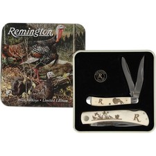 Remington Turkey Hunting Pocket Knife Gift Tin Set - NEW - Limited Edition picture