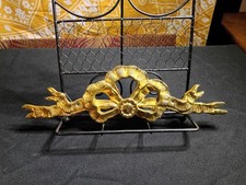 vintage brass bow wall hanging used 11 inches gold toned picture